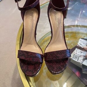 BCBGeneration Burgundy Snake Print Heels